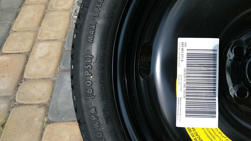 Докатка запаска 5x112 R18 Volkswagen Touran Passat B8 Skoda Superb