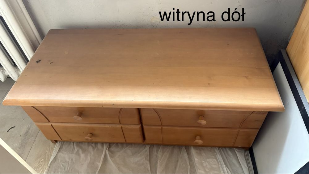 Witryna szklana szuflady