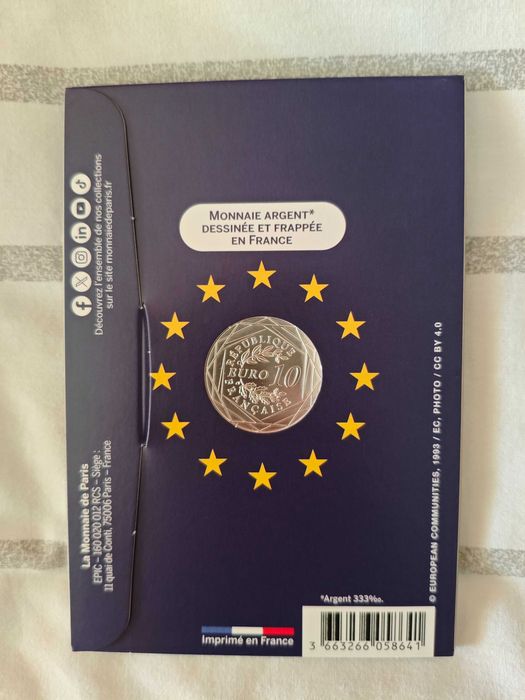 Moeda de coleção 10€ França 2025 – Jacques Delors (Monnaie de Paris)
