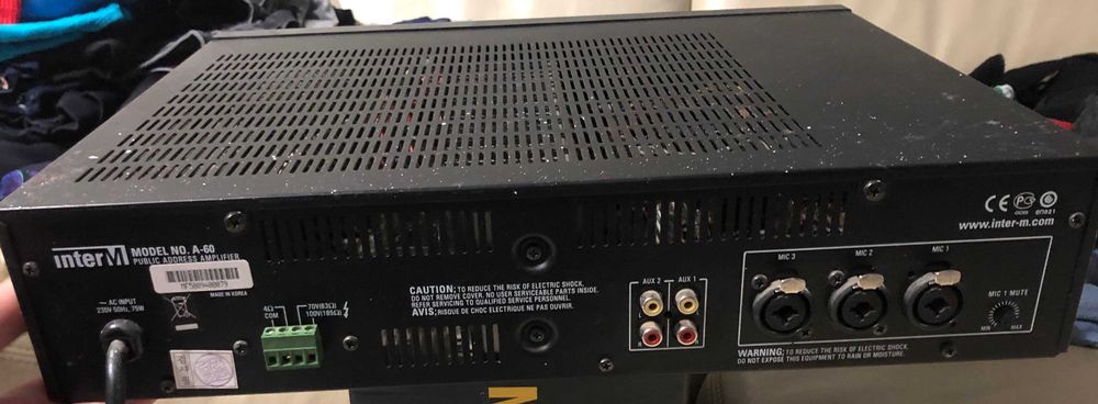 Професійний трансляційний підсилювач Inter-M A-60 60W 100V лінія Корея