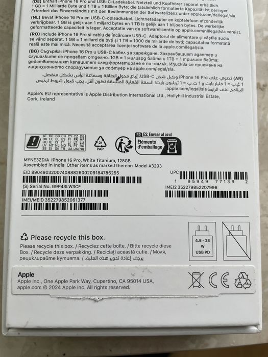 Apple iphone 16 pro biały