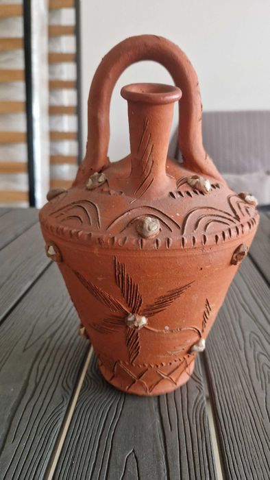 Bilha de barro Olaria pedrada de Nisa - feita à mão