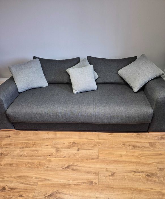 Duża szara rozkładana sofa BRW