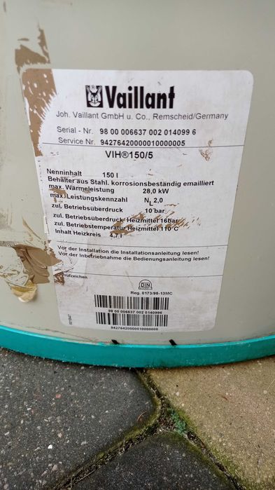 Vaillant zbiornik wodny 150l