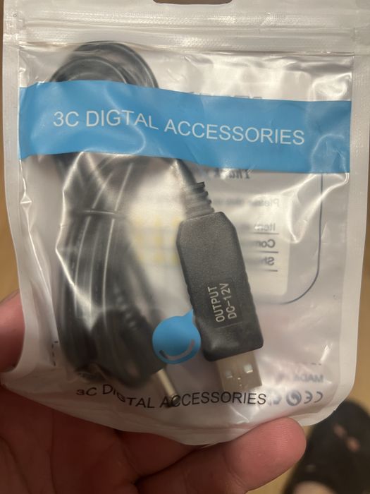 Кабель для роутера 5V-12V, 1 м (USB/DC 2.1x5.5mm)
