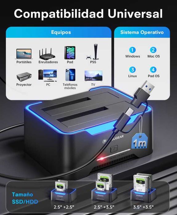 Armazenamento para Hard Discs - ACASIS EC-7352 Novo + POSUGEAR Novo