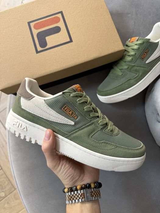 Nowe Sportowe Buty Męskie Fila FXVentuno Skórzane Sneakersy Khaki Zams