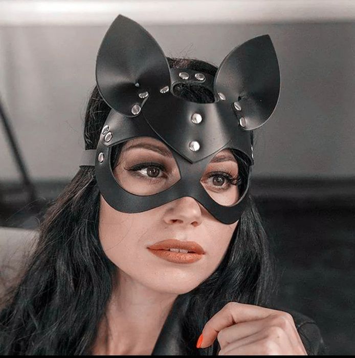 Эротическая кожаная маска кошка кошки квадробик карнавальная