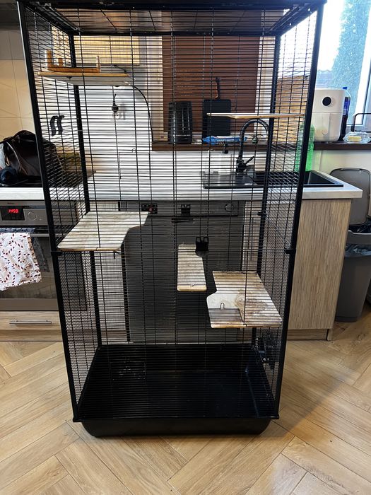 Duża klatka dla szynszyli / gryzoni – modułowa, 148 cm + akcesoria