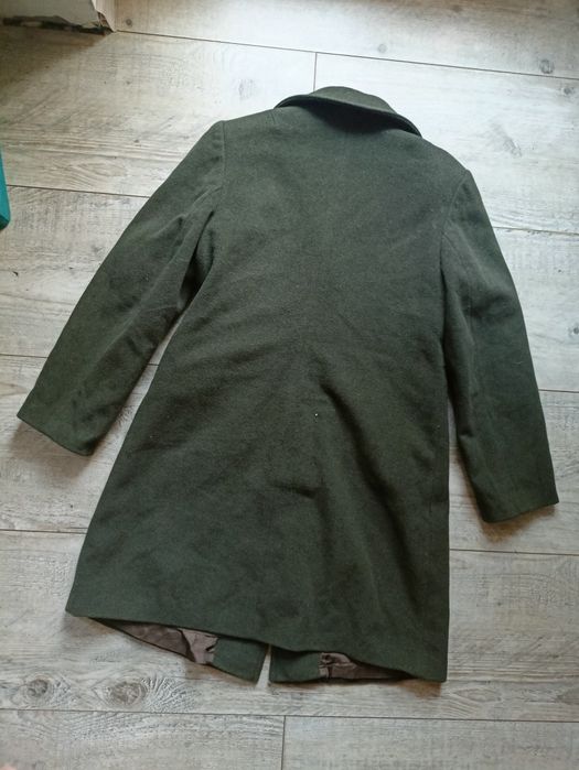 Płaszcz klasyczny wełna kaszmir oliwkowy khaki