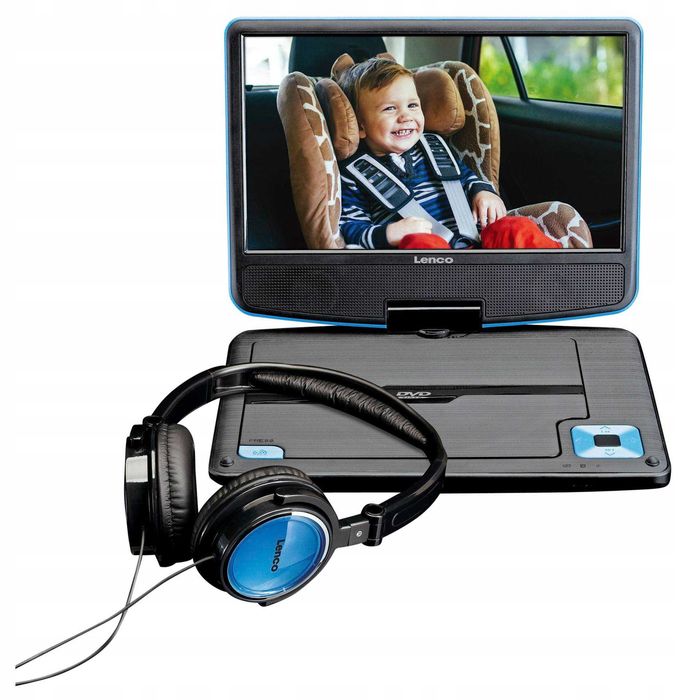 Przenośny Odtwarzacz DVD CD USB 9'' Lenco DVP-910BU Montaż Samochodowy Pilot