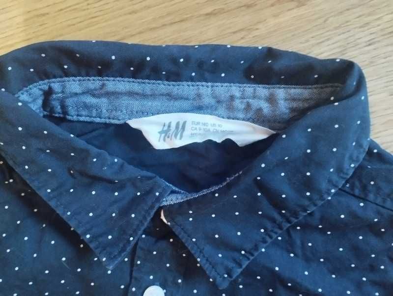 Koszula elegancka granatowa 140  h&m.Stan bardzo dobry