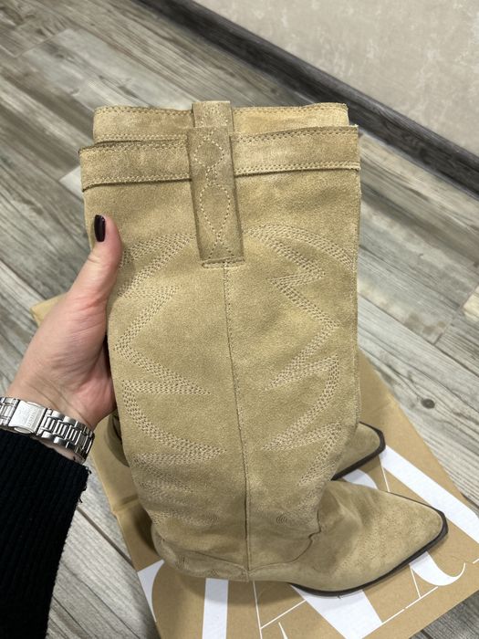 Козаки Zara з натуральної замші