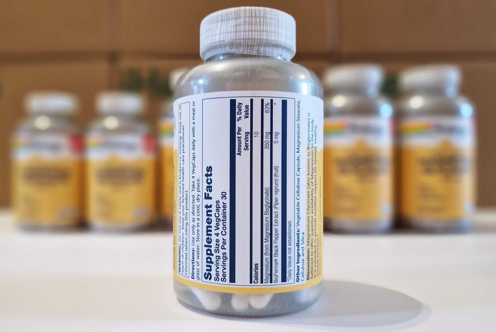 Магній гліцинат Solaray, 350 мг, 120 и 240 капсул. Magnesium Glycinate