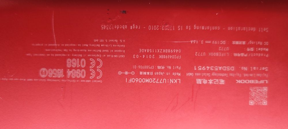 Ultrabook Fujitsu U772 Vermelho 8GB RAM