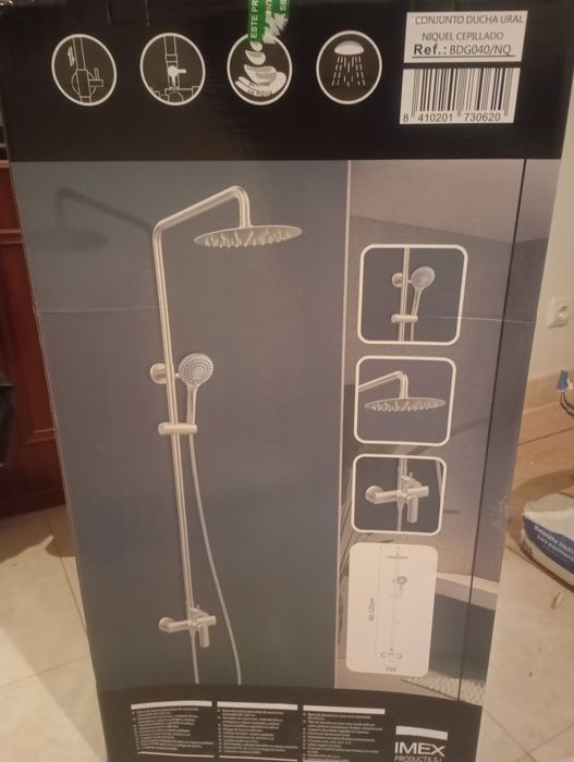 Conjunto de duche (aço escovado)