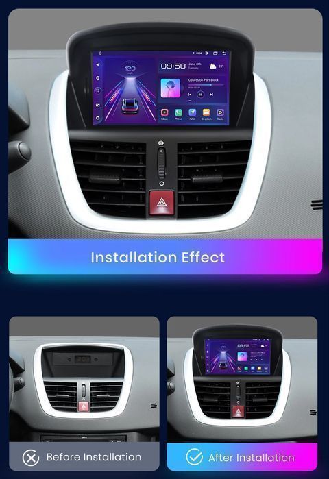 Peugeot 207 / 207CC – Radio Android 15 7” CarPlay Android Auto GPS Nawigacja Stacja Multimedialna WiFi Bluetooth PL 1GB/16GB