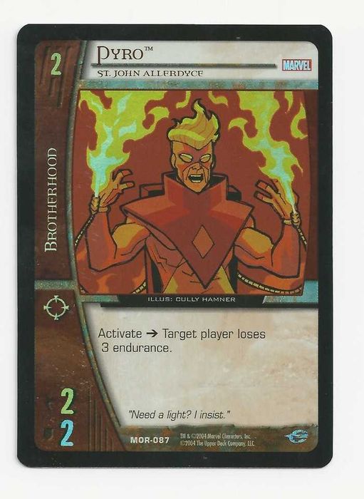 carta  VS System Pyro St. John Allerdyce Marvel Origins MOR-087