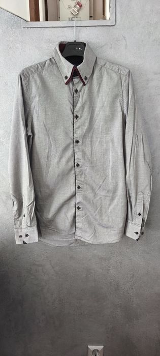 Szara męska koszula slim fit Next 37