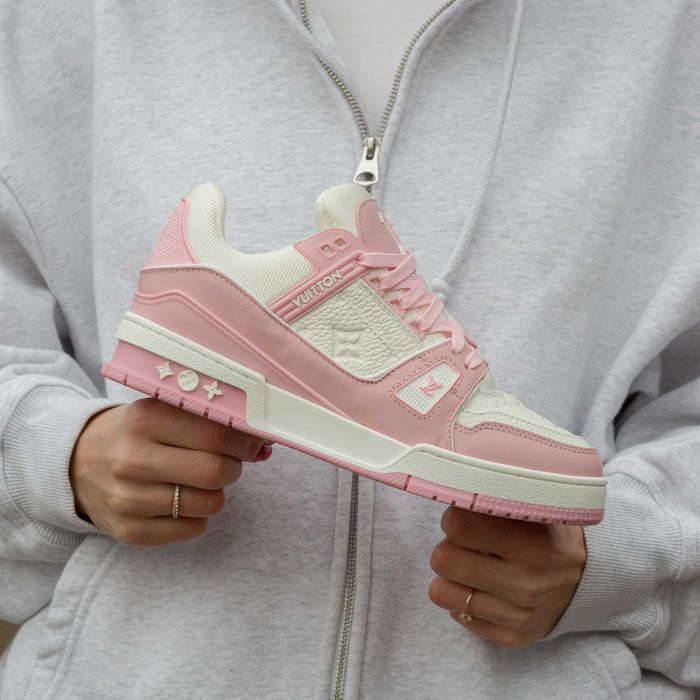 Кросівки Louis Vuitton LV Trainer Sneakers White/Pink (Luxe)