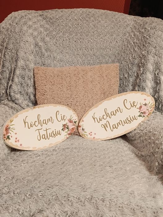 Ozdobne tabliczki na dzień mamy i taty - rekwizyt foto