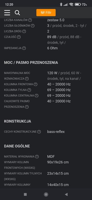 Kolumny Prism. Onyx 100. Kino domowe.
