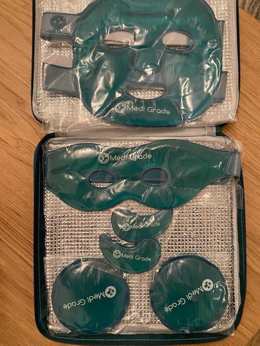 Zestaw Chłodzące Płatki pod Oczy Maska Żelowa na Twarz na bóle migreny