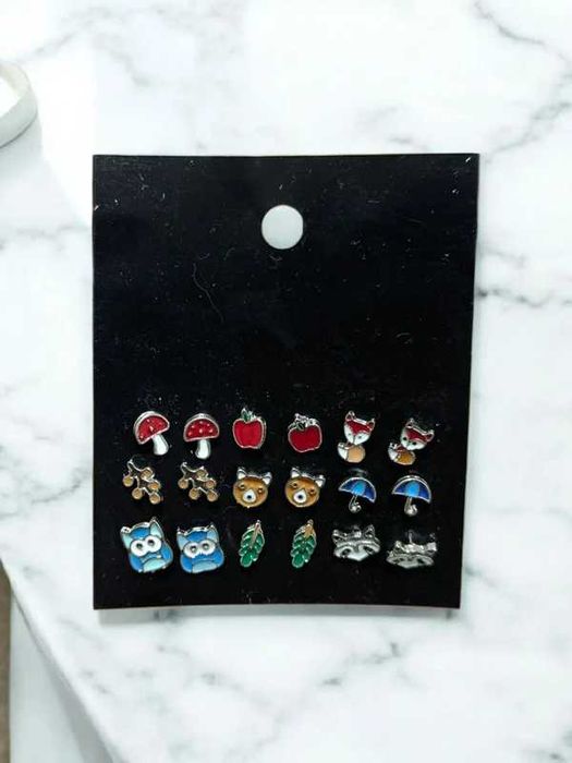 Conjunto de brincos temáticos - animais e natureza