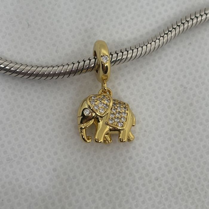 Charms S925 zloty słonik
