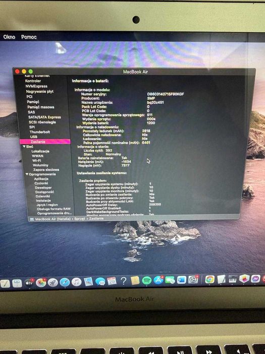 MacBook Air 13” i5 / 8GB / 128GB SSD – Bardzo dobry stan  + dobra BATERIA