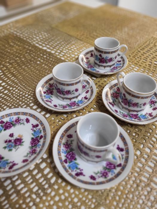 PRL Chińskie filiżanki z talerzykami do espresso