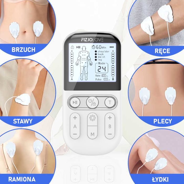 Elektrostymulator mięśni tens ems masaż stymulacja biały AS9026