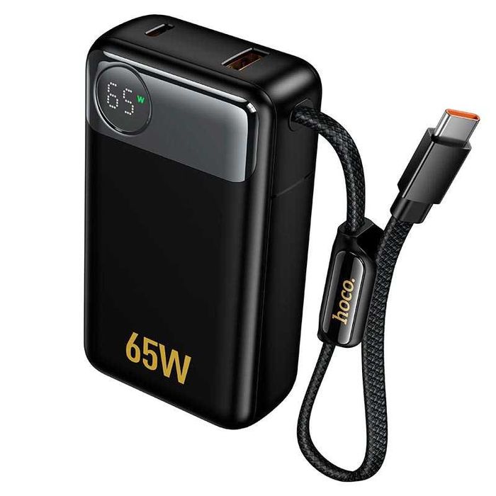 Мощный повербанк с быстрой зарядкой и кабелем HOCO Q53 12000mAh 65W