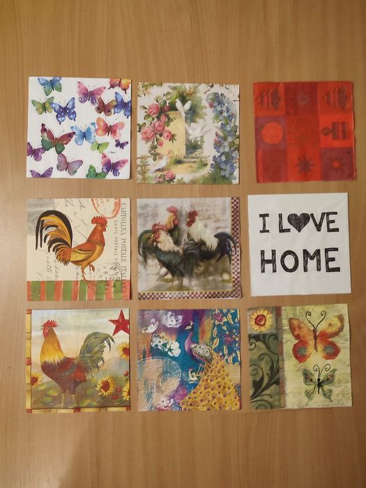 Guardanapos decoupage com passaros