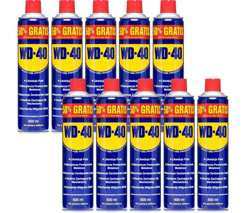 10x WD-40 WD40 Preparat środek wielofunkcyjny 600ml