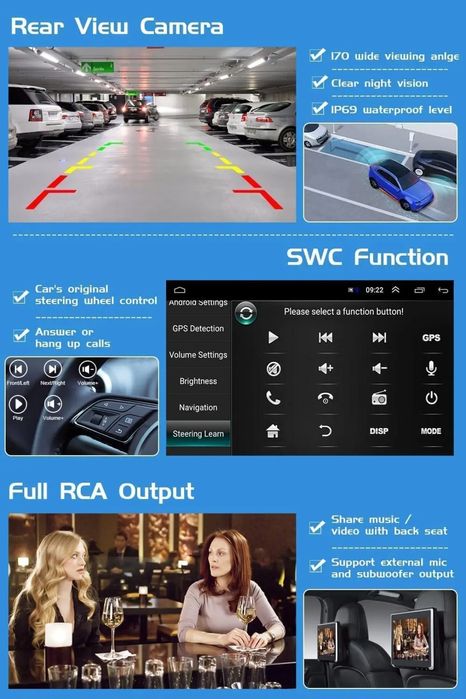 Rádio 9" android Mercedes Benz SL CARPLAY WIFI GPS 2/32GB Novo