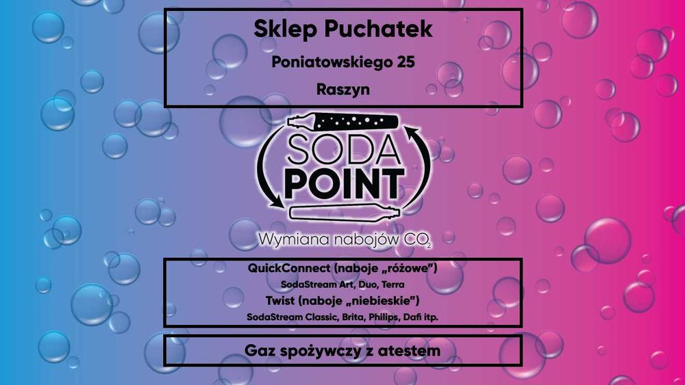 Sodastream Raszyn, Poniatowskiego 25 Wymiana nabojów CO2