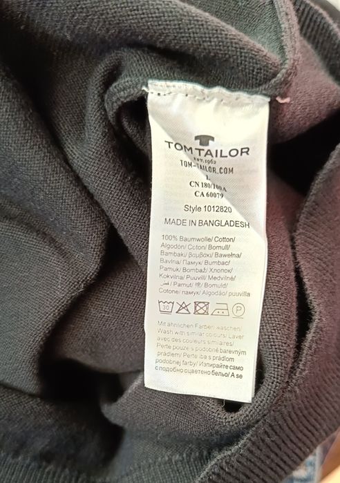 Tom Tailor czarny sweter bawełniany
