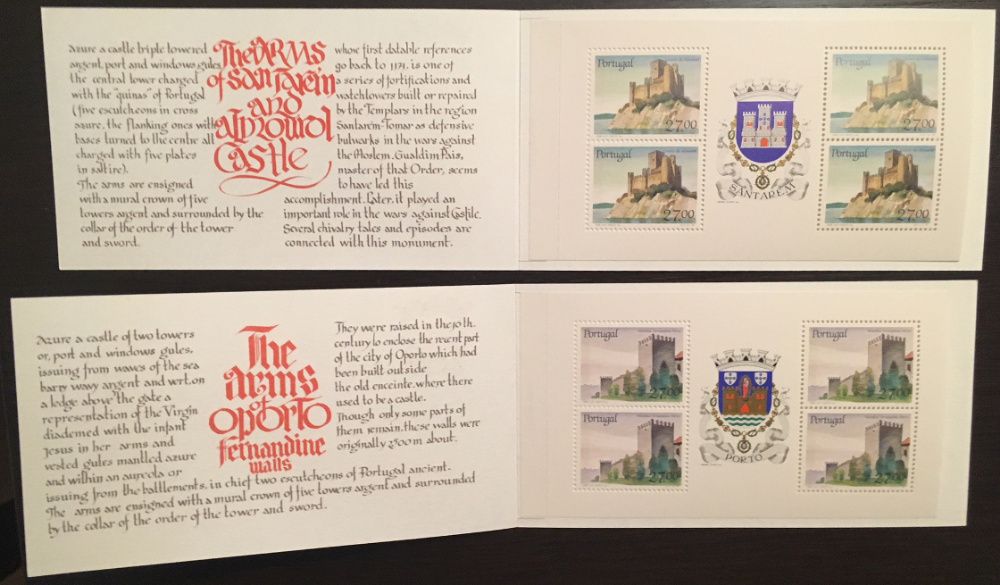 mini carteiras de selos de Portugal - anos 80