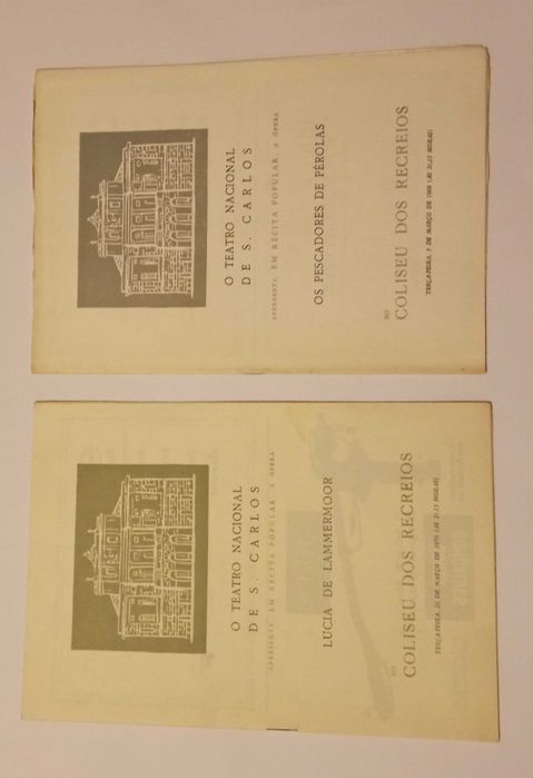 Programas do Teatro Nacional de S. Carlos