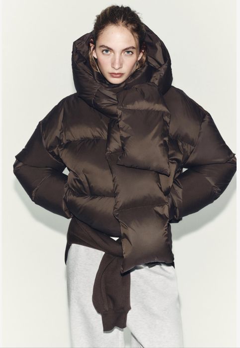 Пуховик коричневий Zara