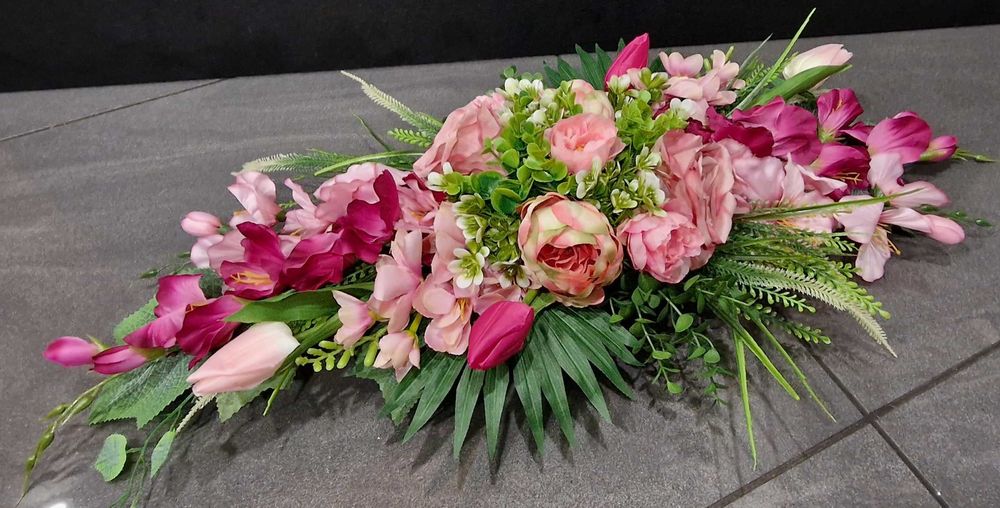 Komplet kompozycji kwiatowych na grób stroik wkład do wazonu WG37