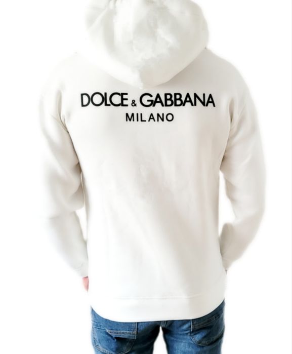 Bluza z kapturem Unisex DG  biała nowa.