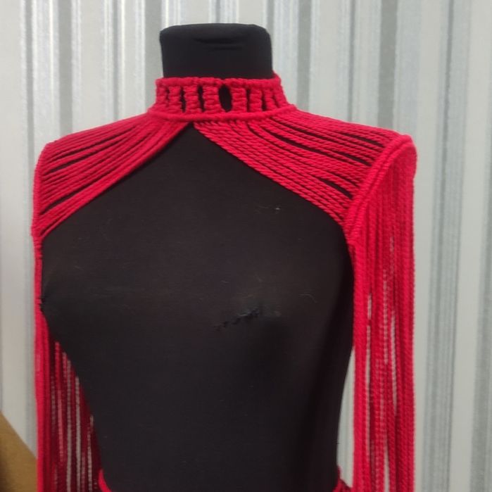 Накидка на плечі, чокер макраме