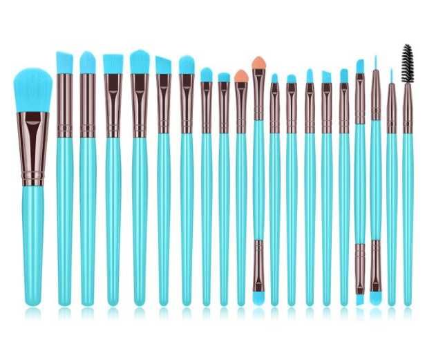 Conjunto 20 Pinceis Maquilhagem - Azuis64286375291137121