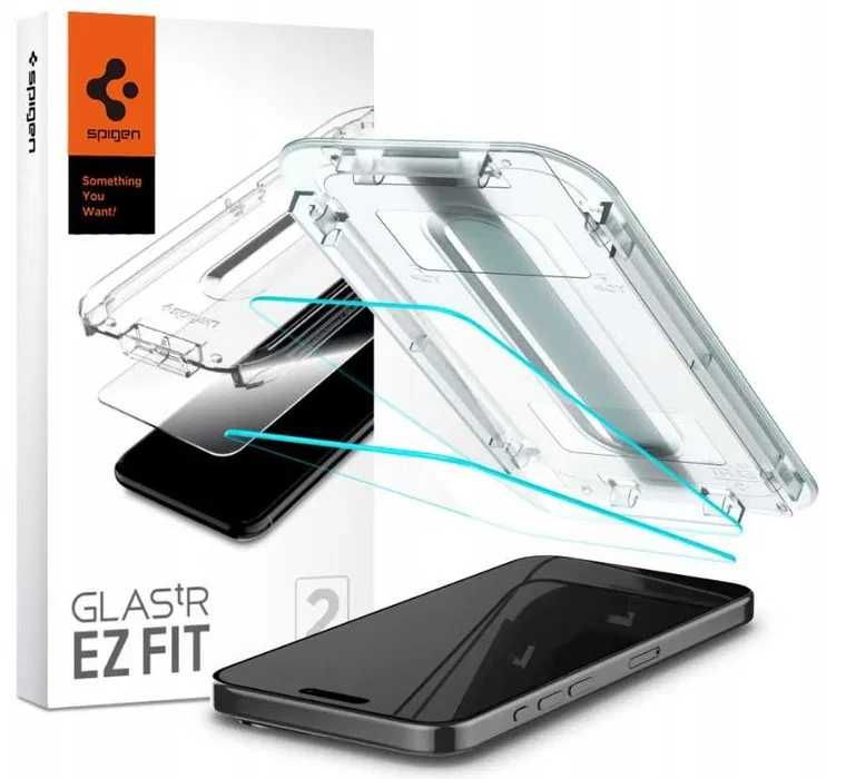 2-pak szkło hartowane do Apple iPhone 15 Pro Spigen Ramka 9H 2,5D EZ-FIT