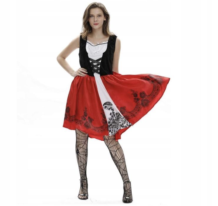 Strój Kostium Czerwony Kapturek Sukienka Cosplay dla dorosłych XL