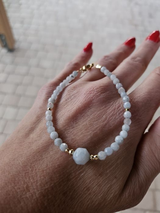 Bransoletka kamienie naturalne Jadeit Hematyt