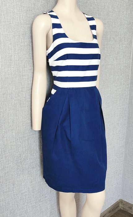 Хлопковое платье сукня в полоску сарафан котон юбка тюльпан пляжное