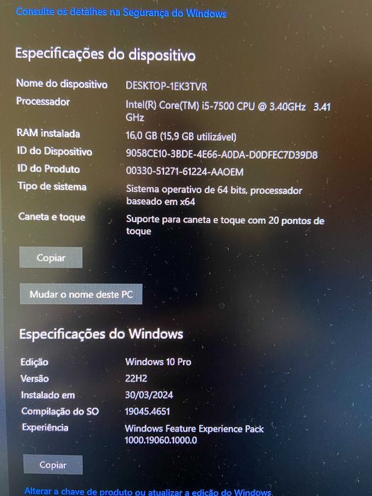 PC Dell Optiplex Micro 7050 Intel I5 16Gb RAM